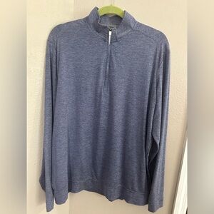 johnnie-O Navy Striped Quarter-Zip Pullover